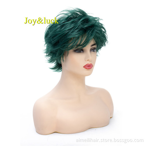 Wholesale Hair Wigs With Highlights Ladies Hair Wigs for Women Brown Ombre Blonde Natural Straight Short Synthetic Hair Wigs